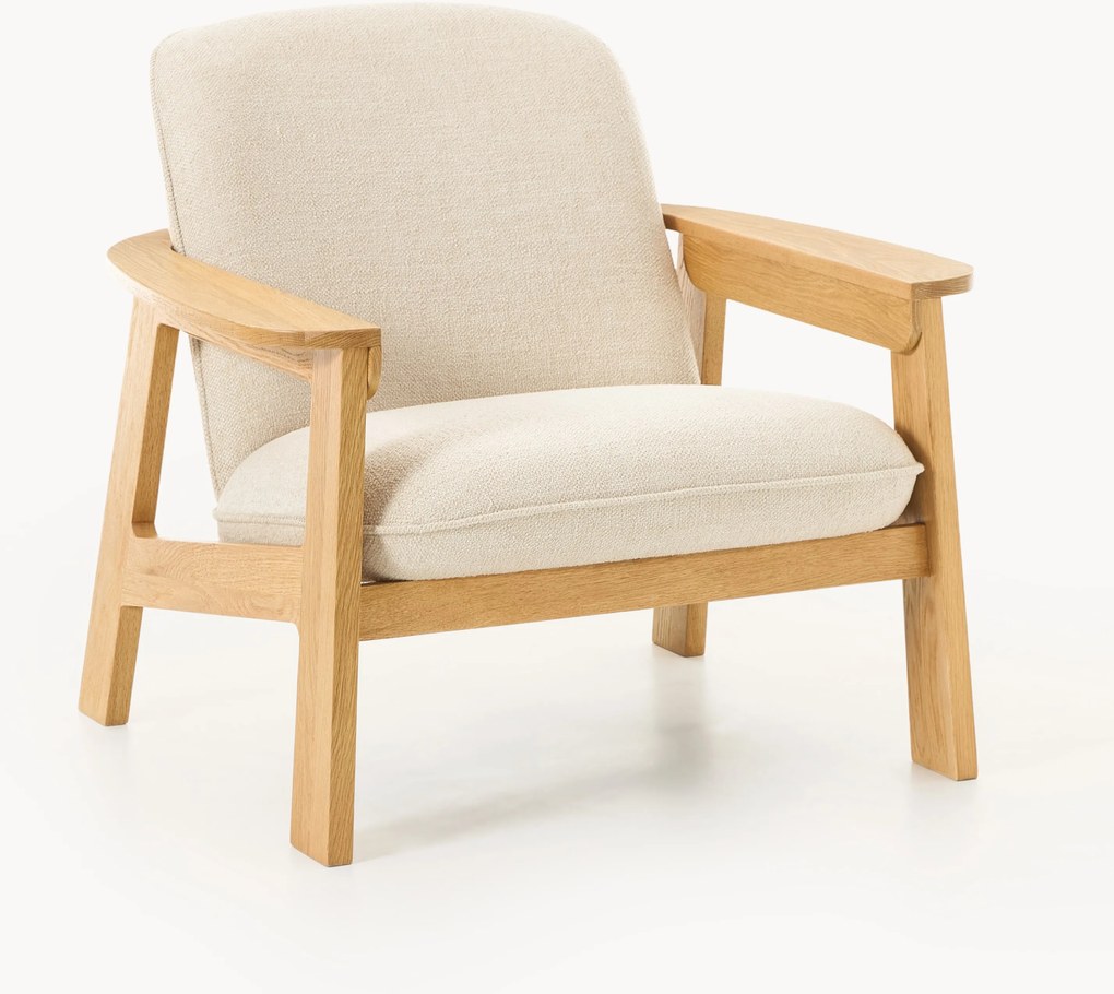 Sedia lounge in legno di quercia Steve