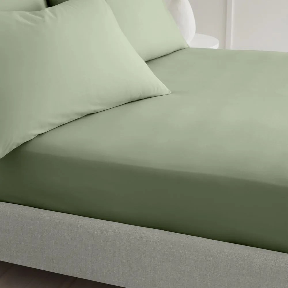 Lenzuolo con angoli verde in percalle di cotone 150x200 cm Cotton Percale – Bianca