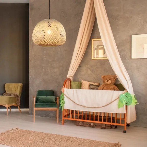 Lampadario a sospensione con filo ZANZIBAR 1xE27/20W/230V diametro 35 cm bambù