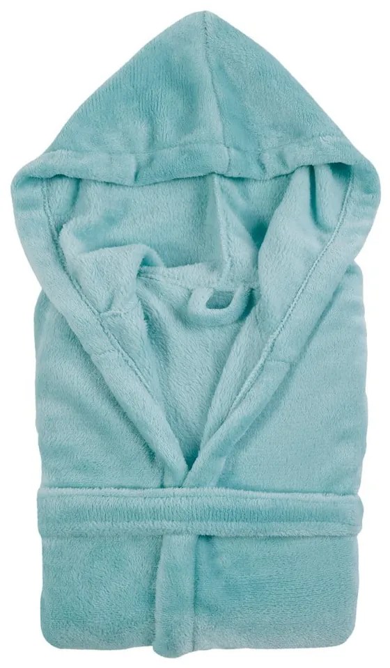 Accappatoio turchese in microplus per bambini, taglia 122 - 128 - Tiseco Home Studio