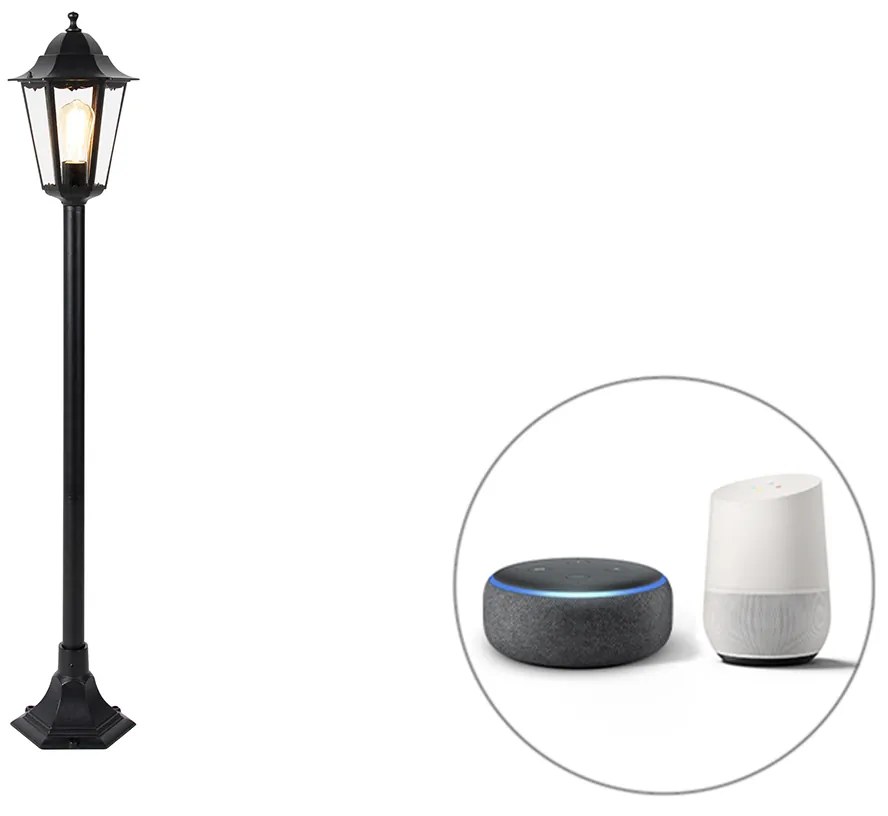 Lampada da esterno intelligente da terra nera 125 cm con WiFi ST64 - New Orleans