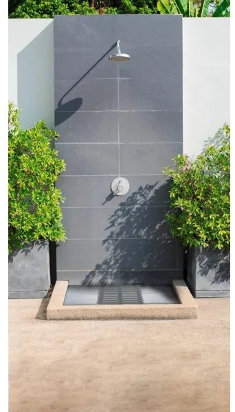 WENKO 22947100-Tappetino doccia per interni ed esterni 55x55 cm grigio