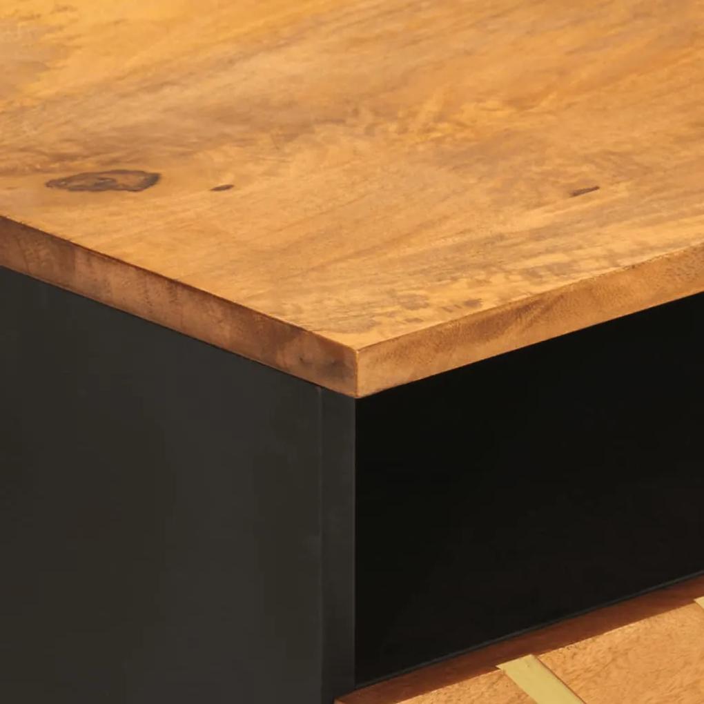 Tavolino da Salotto Marrone e Nero 80x54x40 cm Legno di Mango