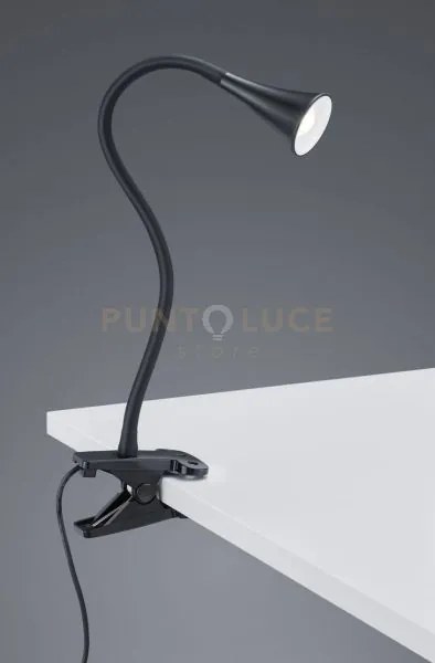 Viper lampada da studio led 3w 400lm, 3000k flessibile con pinza ne...