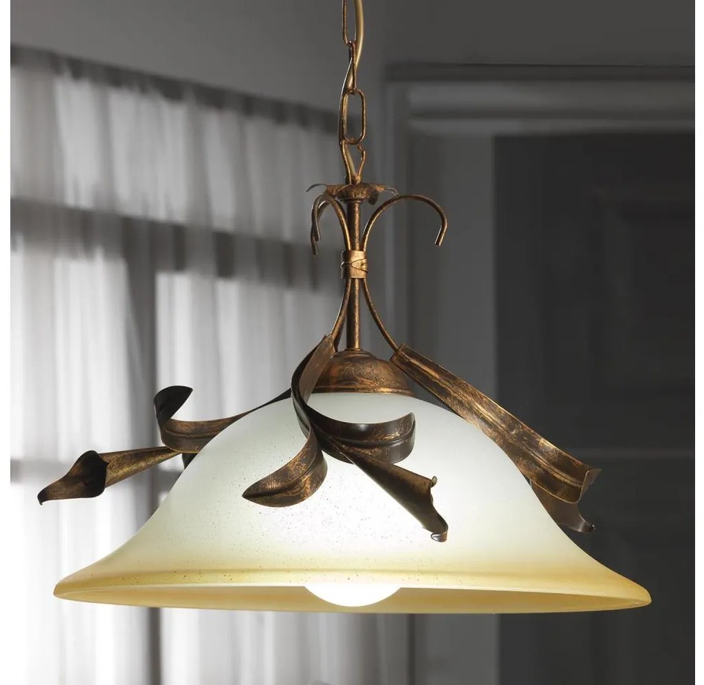 ONLI - Lampadario a sospensione con catena LUCREZIA 1xE27/22W/230V bronzo