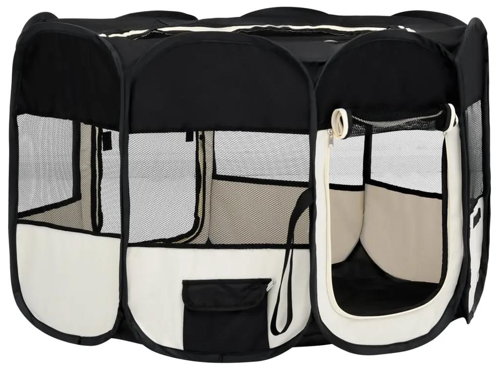 Box per cani pieghevole con borsa trasporto nero 125x125x61 cm