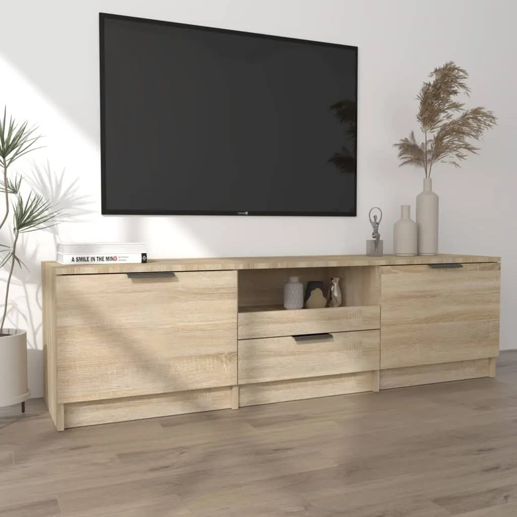 Mobile per tv rovere sonoma 140x35x40cm legno multistrato