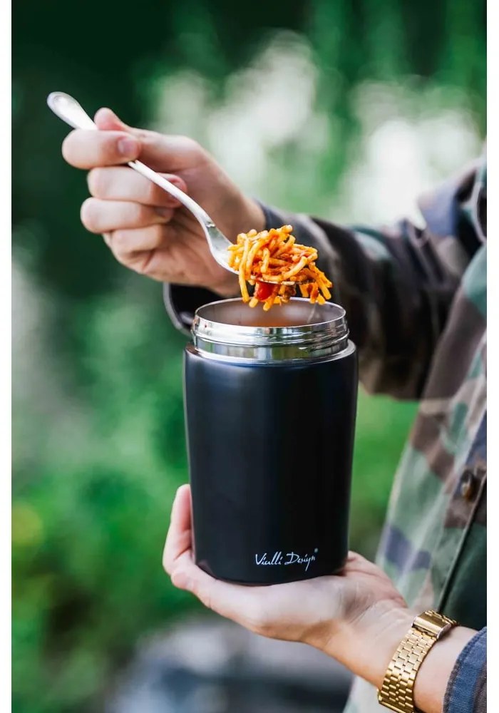 Termos da viaggio nero per il pranzo Fuori, 500 ml - Vialli Design