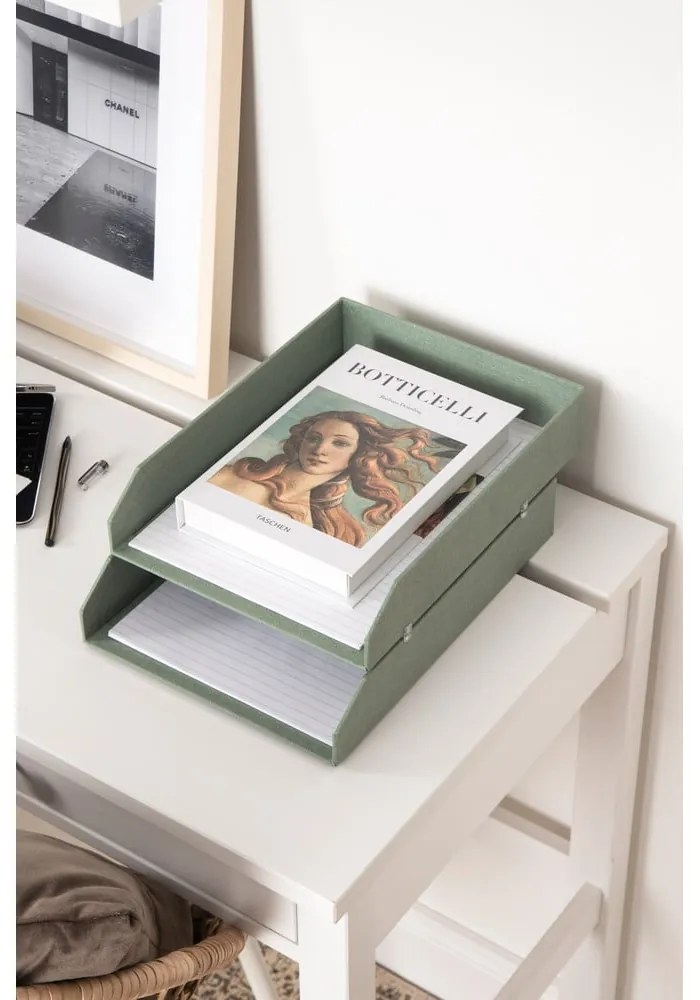 Set di organizer verdi in cartone per documenti 5 pz Holger Canvas Paper Laminate – Bigso