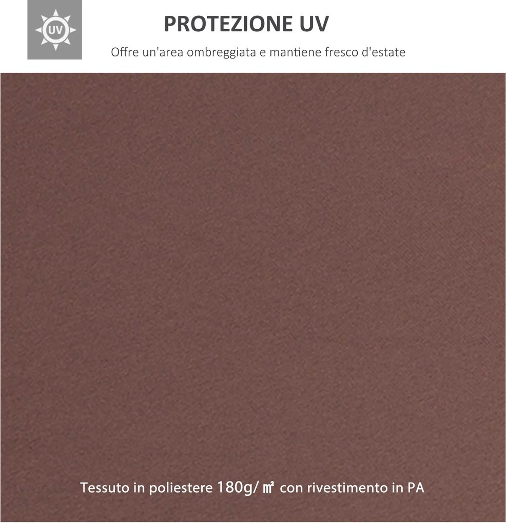 Tetto di Ricambio per Gazebo da Giardino Impermeabile Doppio Tetto 3x4m...