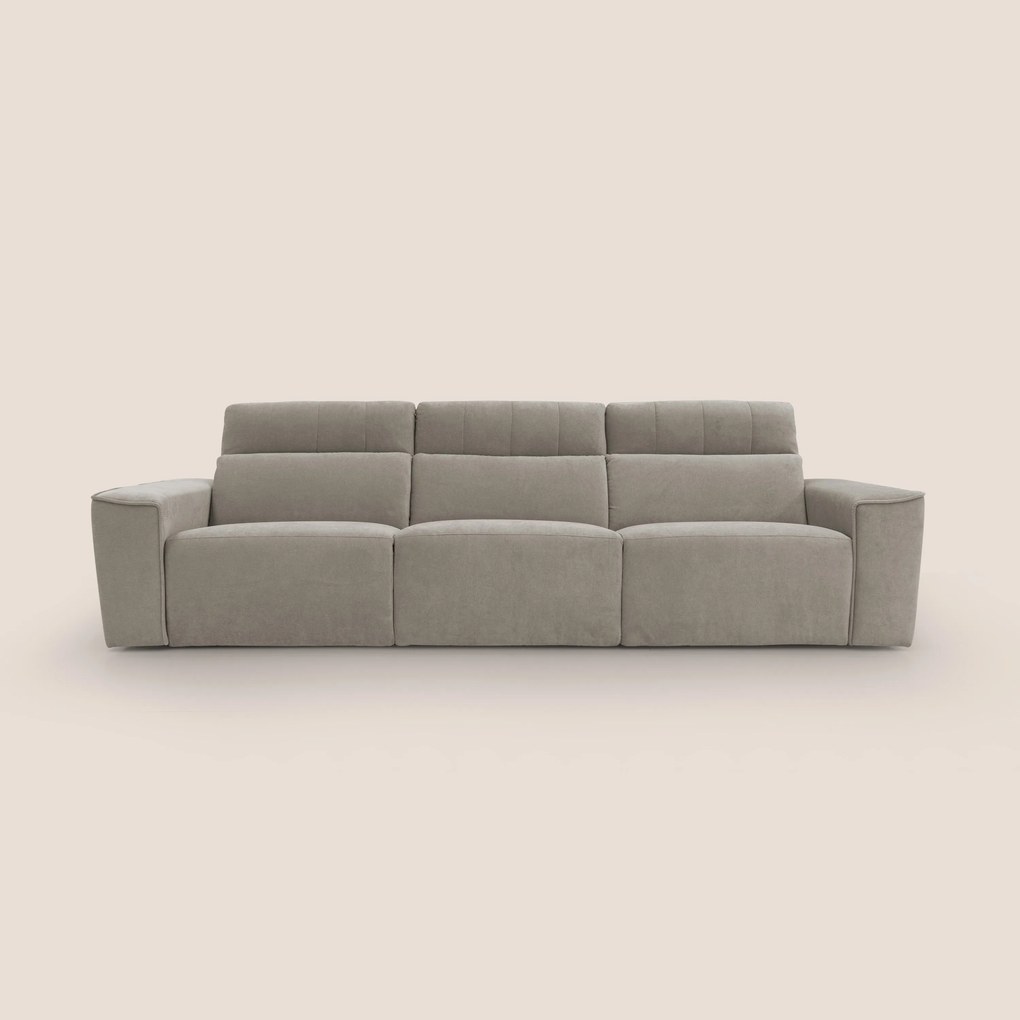 Clark Divano modulare 3 sedute con opzione relax elettrico in tessuto smacchiabile impermeabile T17