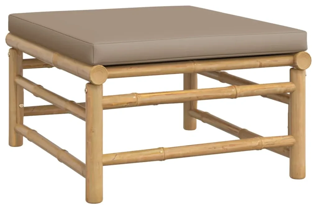 Set salotto da giardino 3pz con cuscini tortora bambù