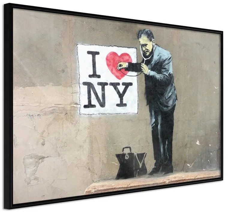 Poster  Banksy: I Heart NY  Cornice Quadri Cornice nera, Larghezza x Altezza Home decor 60x40