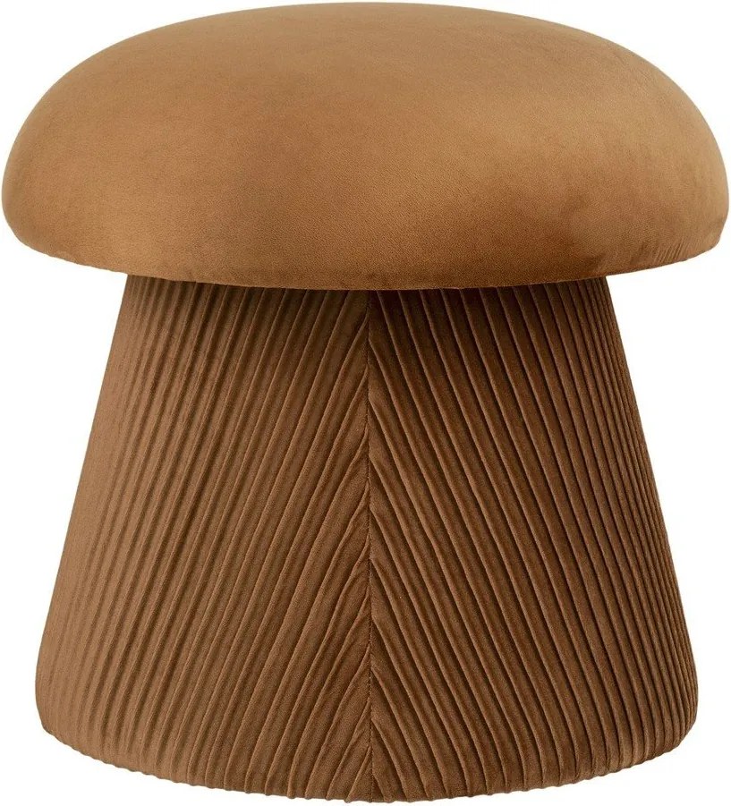 Poggiapiedi giallo ocra con rivestimento in velluto Hampton – House Nordic