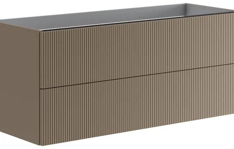 Mobile da bagno sospeso sotto lavabo L 119.5 x H 50 x P 45.5 cm marrone opaco, 2 cassetti Opera