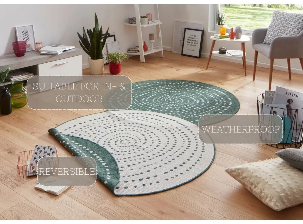 Tappeto bifacciale verde per esterni, Ø 140 cm Bali - NORTHRUGS