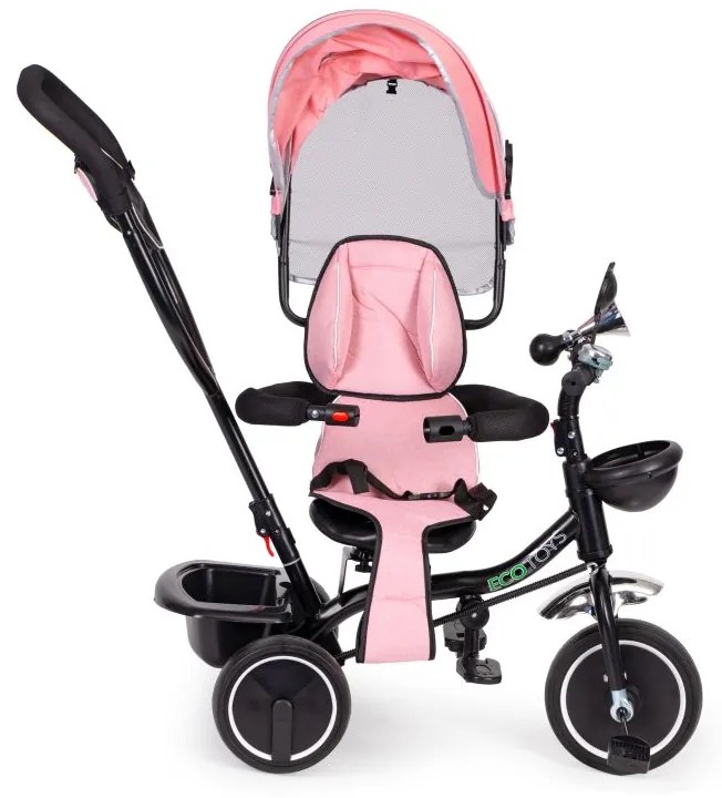 Triciclo, passeggino rosa ECOTOYS