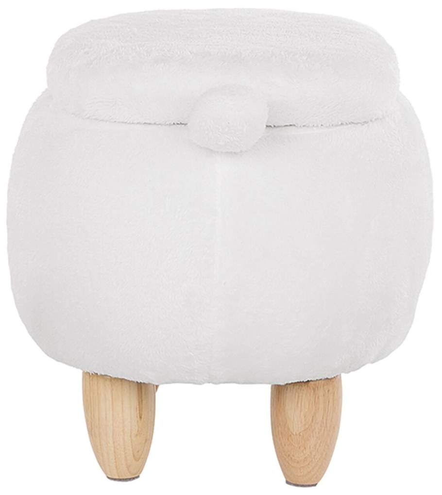 Pouf in tessuto bianco BEAR Beliani