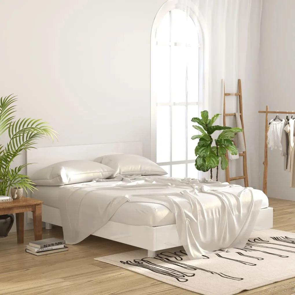 Testiera per letto bianco lucido 160x1,5x80cm legno multistrato
