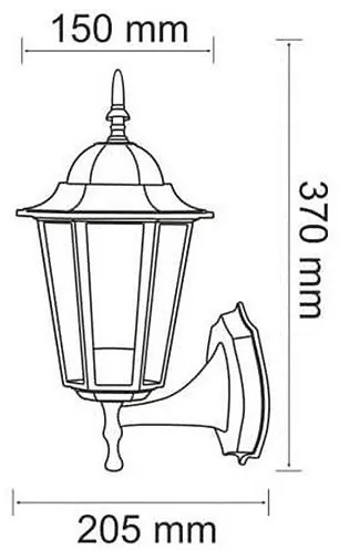 Applique da esterno 1xE27/20W/230V IP43 patina