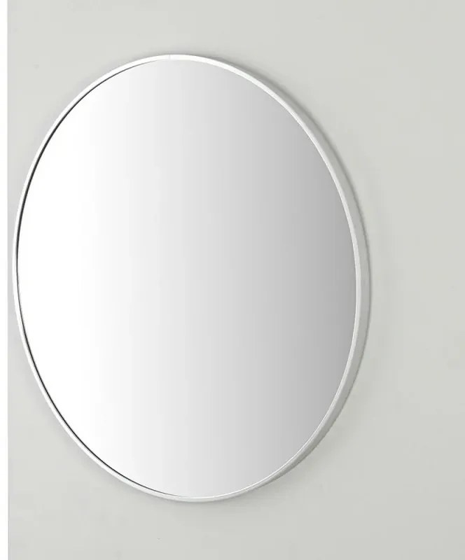 Specchio bagno 80 cm con cornice argento e installazione a parete