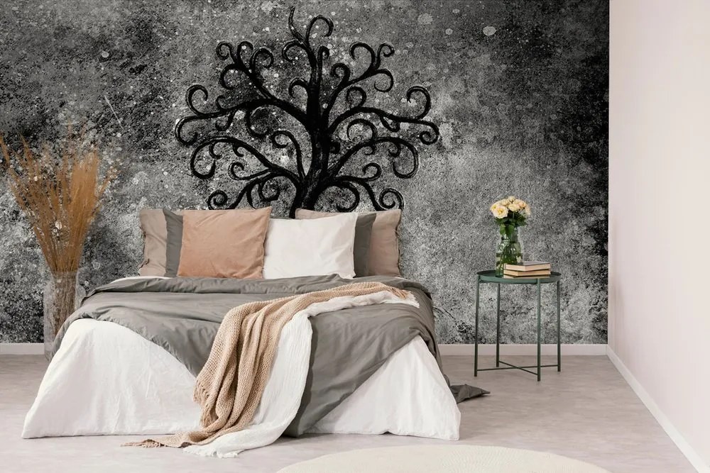 Carta da parati – Albero della vita in bianco e nero