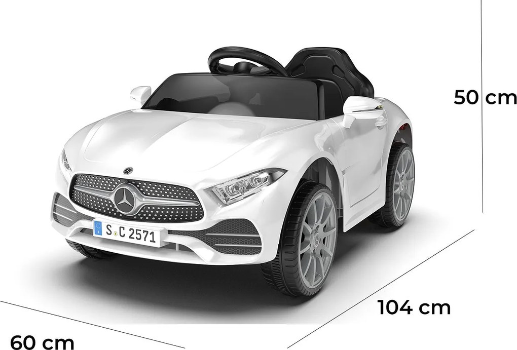 Macchina Elettrica per Bambini 12V con Licenza Mercedes CLS Small Bianco...
