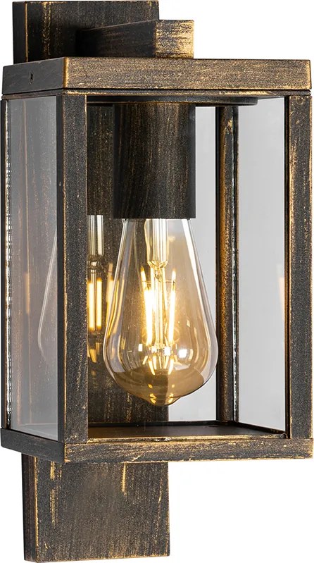 Lanterna da parete per esterni vintage oro antico IP44 - Charlois