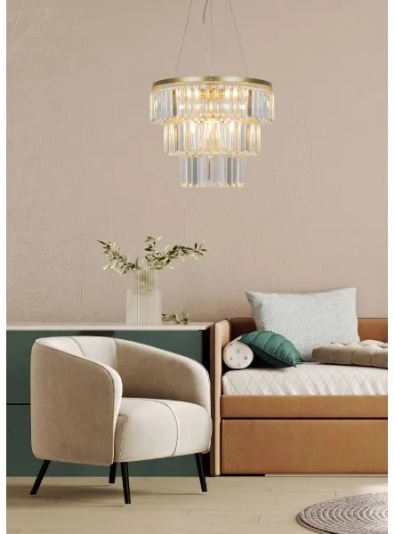 Zuma Line P17127-4-1GD - Lampadario a sospensione con filo TIFANNY 4xE14/40W/230V oro