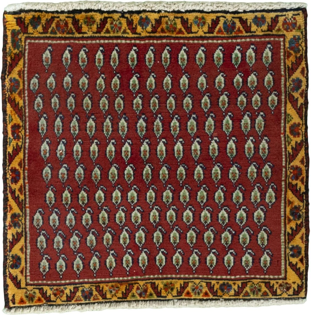 Shiraz Tappeto 60x60 Rosso (Iran) Annodato A Mano