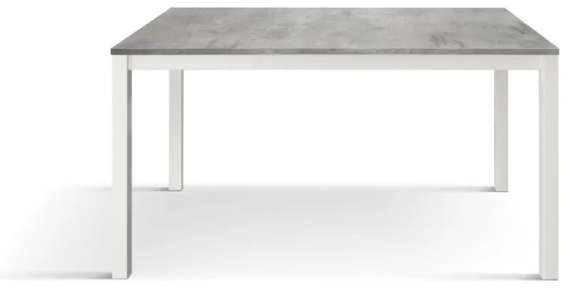 Tavolo RAVENNA in legno finitura grigio cemento e struttura in metallo bianco 110&#215;68 cm