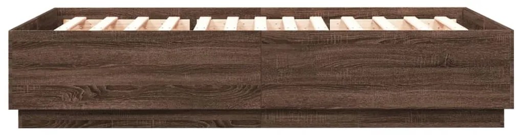 Giroletto luci led rovere marrone 140x200 cm legno multistrato