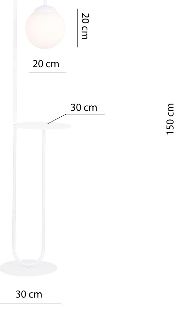 Piantana Minimal Arawn Acciaio Bianco 1 Luce E14 Ip20