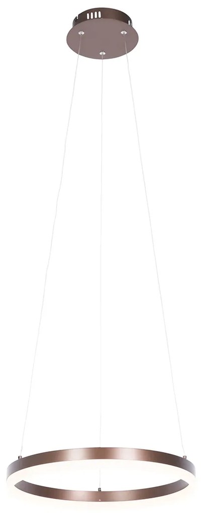 Lampada a sospensione bronzo scuro 40 cm con LED dimmerabile a 3 livelli - Anello