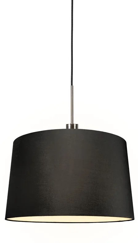 Lampada a sospensione moderna in acciaio con paralume 45 cm nero - Combi 1