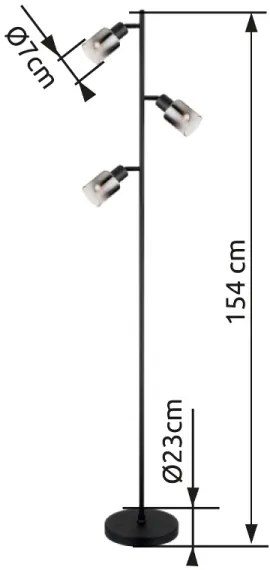 Globo 54308S - Lampada con piedistallo HUBERTUS 3xE14/40W/230V