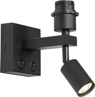 Applique moderna nera con luce di lettura - Brescia