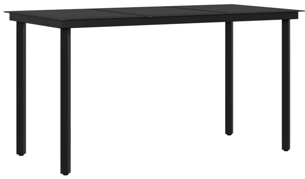 Set da pranzo da giardino 7 pz con cuscini grigio e nero