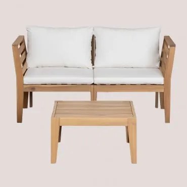 Set Di Divani Componibili Filips Da 2 Pezzi Con Braccioli E Tavolino Gardenia Bianco - Sklum