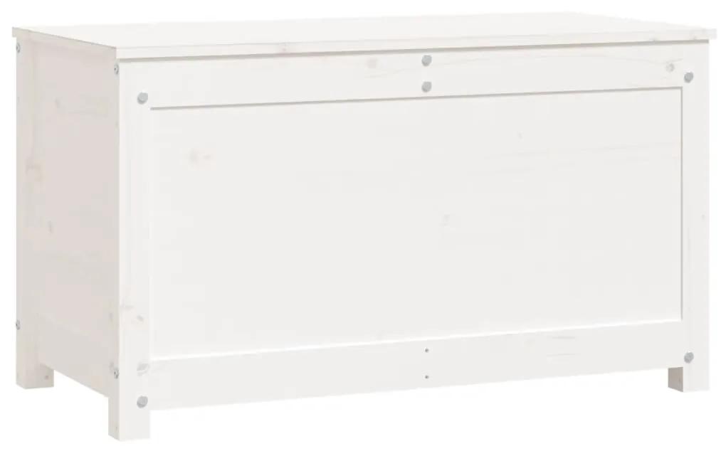 Contenitore portaoggetti bianco 80x40x45,5cm massello di pino