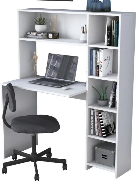 Tavolo da lavoro con mensola RANI 113,2x141,8 cm bianco