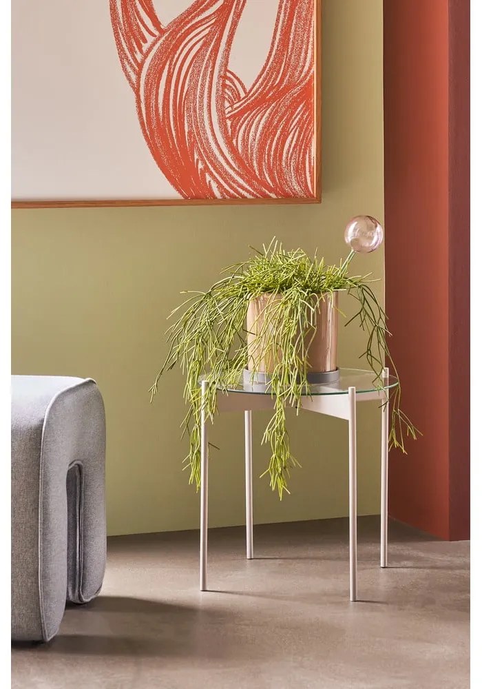 Tavolino rotondo con piano in vetro ø 45 cm Beam - Hübsch