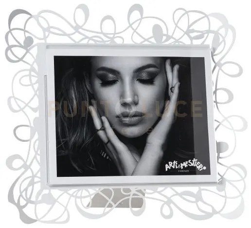 Portafoto di design scarabocchio maxi orizzontale bianco marmo in f...