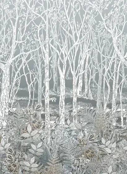 Wald-Tapete Sylvania von Osborne & Little - Silver