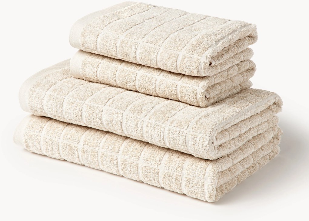 Set di asciugamani in cotone-lino Edita, varie misure