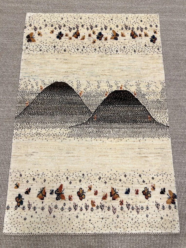Loribaft Tappeto 90 x 130 Beige (Iran) Annodato A Mano