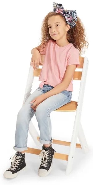 KINDERKRAFT - Sedia da pranzo per bambini ENOCK con cuscini grigio/bianco