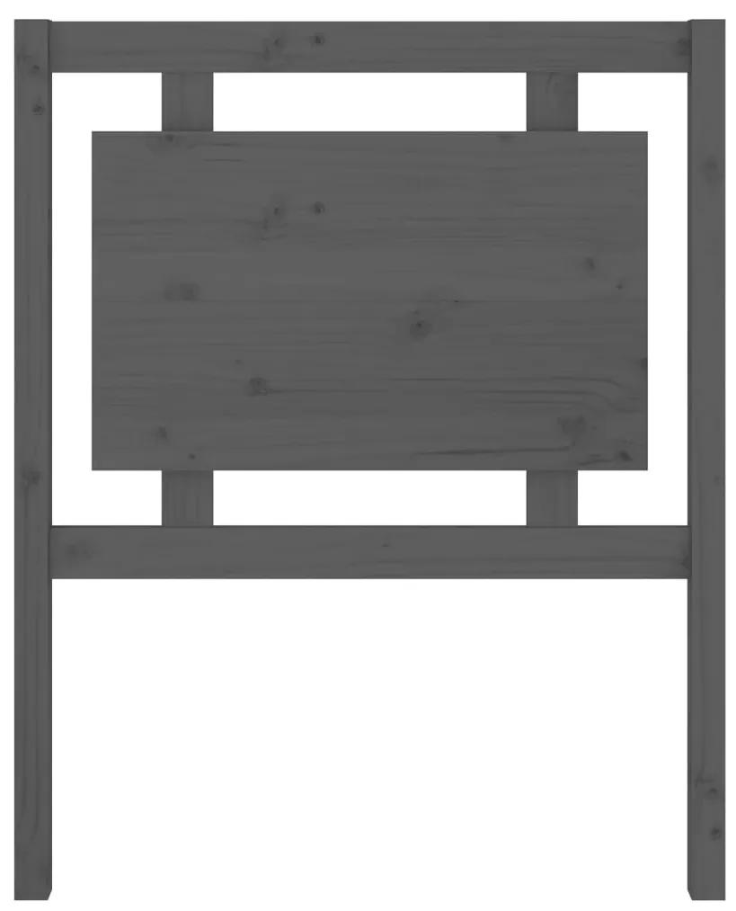 Testiera per letto grigia 80,5x4x100 cm legno massello di pino