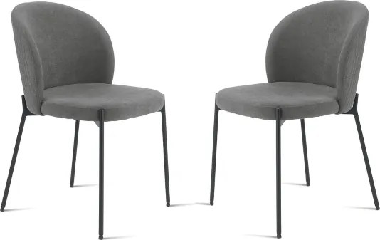 Sedia in tessuto Antracite con struttura in metallo MEGGIE 2 sedie
