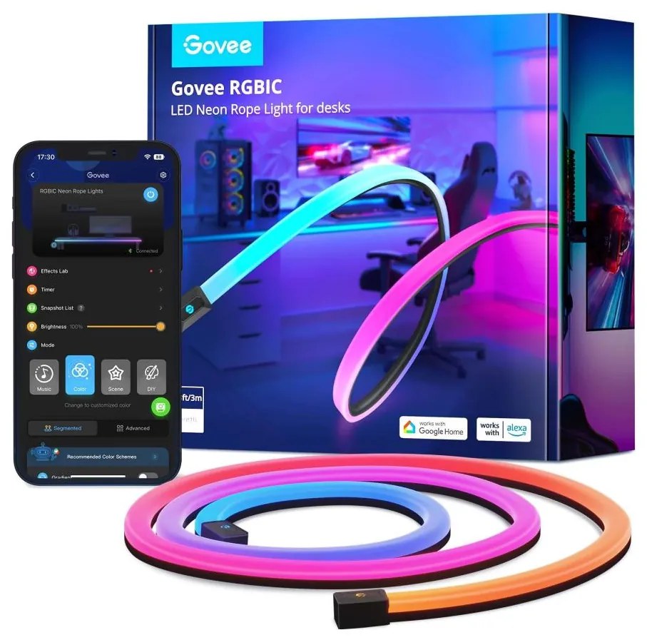 Govee - Neon LED tavolo retroilluminazione 3m RGBIC Wi-Fi